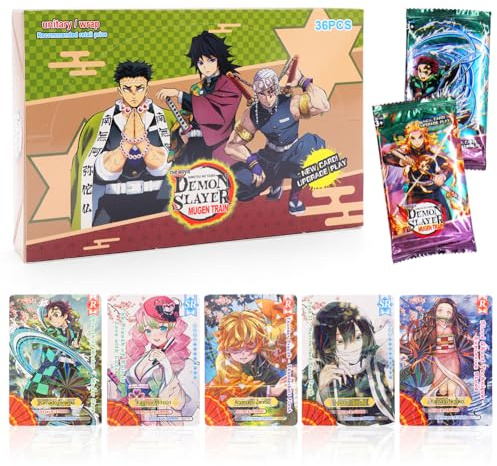 MIFKLMV Carte da Collezionabili, 108 Demonn slayerr Carte Gioco Per Bambini, Set Di Carte Edizione Da Collezione d'Onore, Set Di Carte Da Collezione, Giochi Anime di Carte Popolari Per Fan, Bambini-B