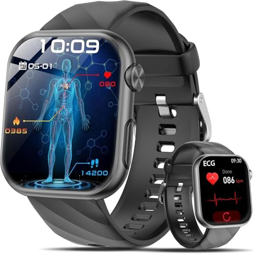 Lgnitek 2026 Nuovo Smartwatch con ECG/BMI/Acido Urico/Lipidi/HRV, 1,97 AMOLED Salute Orologio Fitness con Chiamate,24H Pressione Sanguigna/Sonno/SPO2/ Cardiofrequenzimetro, iOS Android