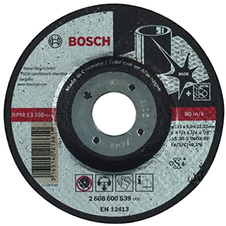 Bosch 2 608 600 539 - Disco de desbaste acodado Expert for Inox - AS 30 S INOX BF, 115 mm, 6,0 mm (pack de 1)