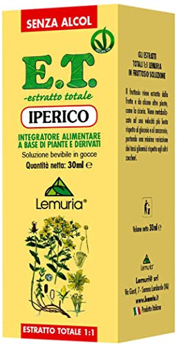 Lemuria - Iperico E.T. - Per il Tono dell’Umore e il Benessere Mentale - Estratto Totale, Integratore Alimentare a Base di Piante e Derivati - 30 ml - Made in Italy