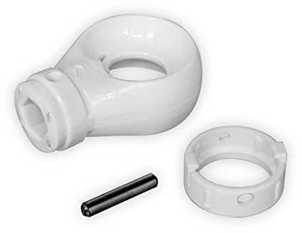 DIWARO.®Kugelöse aus Kunststoff | RAL 9010 (weiß) | Bohrung 10mm Innensechskant | Querbohrung 4mm | Kegelradgetriebe, Schneckengetriebe, Markise