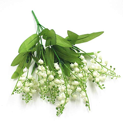 Greatideal Artificial Flowers Plants,Plastic Artificial Flower Ornaments Simulation Fake Lily Of The White Valley Table Campanula Flower,Bride Holding Flowers Greenery For Home Wedding Decoration