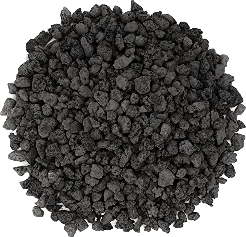 Mr. Fireglass Roccia lavica naturale nera da 4,5 kg, per interni ed esterni, braciere a gas, caminetti e griglie per barbecue, pietre laviche vulcaniche per decorare giardini e piante in vaso, 0,8 -