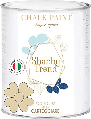 GENERICO SHABBY TREND® CHALK PAINT Pittura Shabby Chic Vintage Mobili Pareti Extra Opaca 120 VARIANTI (375ml, SENAPE)