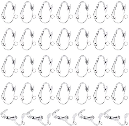UNICRAFTALE 50 Stk Ohrclips Zubehör Edelstahl Konverter Nicht Piercing DIY Ohrring Haken Für Schmuckherstellung 16 mm