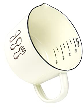 Cabilock 1stk Graduierter Messbecher Wasserbecher Aus Emaille Kaffeebecher Kaffeetasse Aus Porzellan Messbecher Für Flüssigkeiten Krug Messbecher Weihnachten Kind Blechbecher Weiß