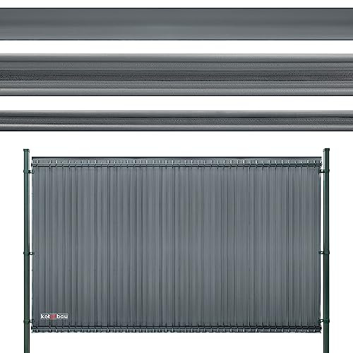 KOTARBAU® Sichtschutz für vertikale Paneele 122 x 125 cm Dunkelgrau PVC Zaunlatten für Paneele Sichtschutzzaun Schichtschutzleisten für Zaunpaneele Satz aus Kunststoff für Terrasse Garten Vertikale u