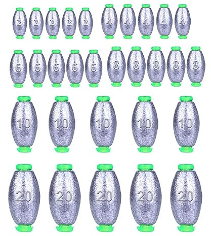 Blei Angeln, 30Pcs Angelblei, Angelblei Grundblei, Drop Shot Blei Set für Outdoor-Sportarten und Seefischerei Angeln Sinker 2g/4g/6g/8g/10g/20g