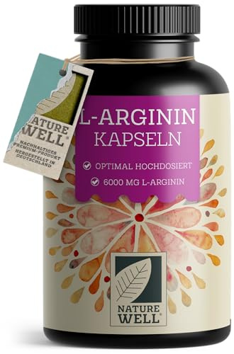 L-Arginin 360 Kapseln vegan - mit 6000 mg L-Arginin aus pflanzlicher Fermentation (davon 6000mg reine L-Arginin Aminosäure) je Tagesdosis - laborgeprüft mit Zertifikat - 100% vegan