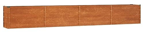 Gecheer Pflanzkübel,Gartenpflanzen Hochbeet Gartenbeet Frühbeet Pflanzkasten für Garten Balkon Terrasse, Kräuterhochbeet zum Selber Bauen,Pflanzgefäß Gemüsebeet 320 x 40 x 45 cm (L x B x H) Rostig