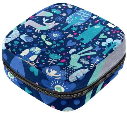 RODAILYCAY Damenbinden Aufbewahrungsbeutel für Frauen, große Kapazität, Menstruationspad-Tasche, Tierblau, Menstruationstaschen, Tampon-Sammelhalter, Geldbörse
