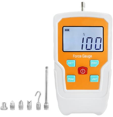 Digital Force Gauge Push and Pull Meter Dynamometer Tension Pressure Tester Thrust Meter Compression Load Plug Force Destructive Tests 100N/10kg/22lbf/360Oz