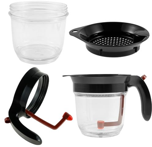 PandaHug Fat Separator with Bottom Release, 4 Cups or 1000ml Broth Gravy Separator Measuring Cup and Oil Strainer Plastic Soup Oil Separator Fat Skimmer for Gravy Sauces and Other Liquids