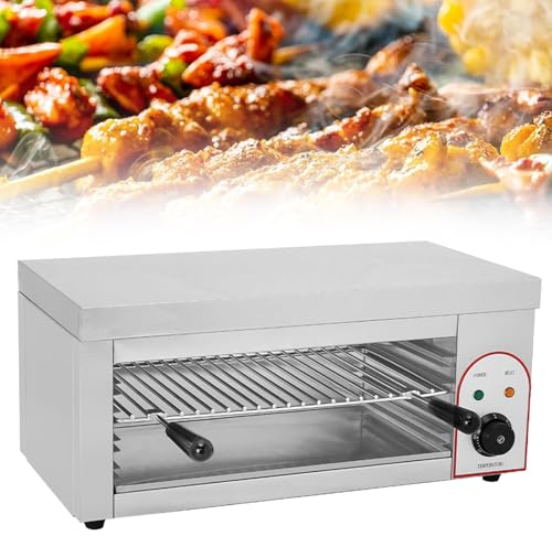 DOJOEUU Electric Countertop Oven, 4000W Commercial Wall Mounted Broiler, 50-300 ° C Temperature Control, Stainless Steel Cheese Melter, Professional Grilling Tool for Restaurant Kitchen