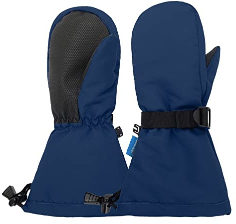 Durio Fäustlinge Kinder Wasserdicht Unisex Baby Handschuhe Kinder Kleinkinder Fäustlinge Skihandschuhe Winter Jungen Mädchen Handschuhe Verstellbaren Bündchen Wintersport Navy 4-6 Jahre