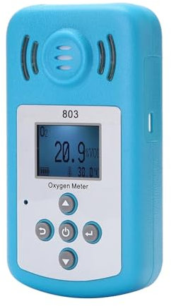 Détecteur de gaz, Détecteur de Concentration d'oxygène (O2) Portable avec écran LCD et Alarme sonore et Lumineuse