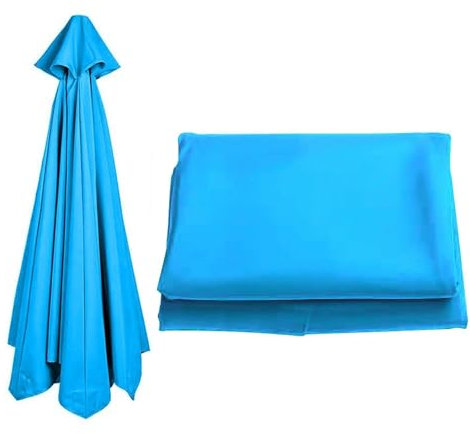 GZDXBF Auvent De Rechange À 6/8 Baleines pour Parasol De Terrasse, Toile De Rechange pour Parasol Déporté, Housse De Rechange De Jardin Terrasse Plage(Lake Blue,8 RIBS/350CM(11.5FT))