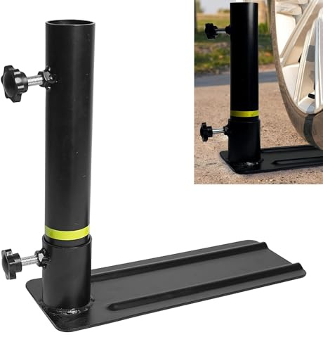 Metall-Fahnenmast-Reifenhalterung, verstellbar, strapazierfähig, passend für Fahnenmast mit 4,5 cm Durchmesser, Heckklappen-Fahnenmast mit Sockel, schwarzer tragbarer Fahnenmastständer für Auto