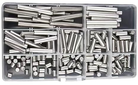 Pasadores de espiga, clavijas de soporte, pasador de soporte de estante, pasadores de espiga de 1/1,5 mm, 300 piezas M1 M1.5 304 Kit surtido de pasadores de espiga de ubicación de acero inoxidable, va