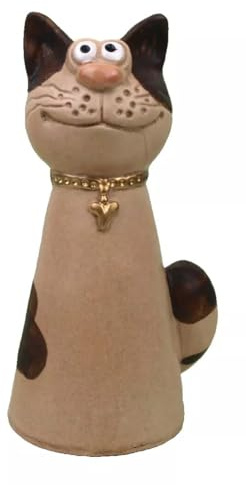 Generisch Zaunhocker Katze 19 x 8,5cm Pfahlhocker Zauntier Gartendeko Figur Gartenfigur aus Steingut (Mysty)