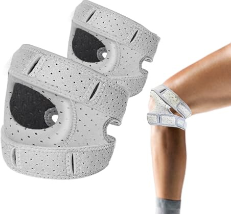 Funthy 2 Stück Patella Sommer Kniebandage Männer Damen Verstellbarer Pain Relief Knee Braces Stabilisierung Kniestütze Sport Für Meniskusriss, Knieschmerzen Lindern