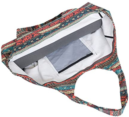 BESPORTBLE Yogamattentasche Aus Canvas Bedruckt Einzelne Schultertasche Mit Kordelzug Großes Volumen Praktische Sporttasche Geeignet Für Fitnessstudio Reisen Und Wandern