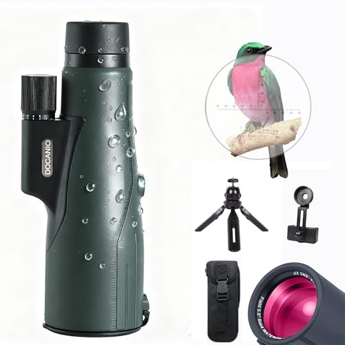 Monokular 12x56ED mit Entfernungsmesser Teleskop IPX7 Stickstoffgefüllt Wasserdicht, 21MM Okular，BAK4 Prisma & FMC-Linse, Nachtsicht für Erkundungen Vogelbeobachtung, Jagen, Wandern, Konzert