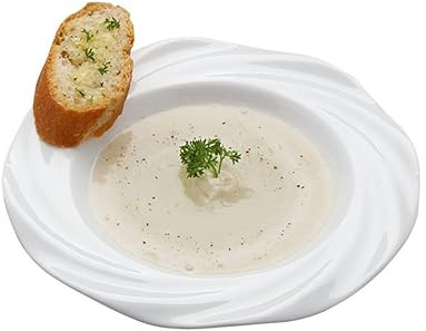 Assiette Bol à soupe occidental en céramique de 8 pouces, assiette creuse for restaurant, collation, dessert, pâtes, cuisine Vaisselle(10 in)