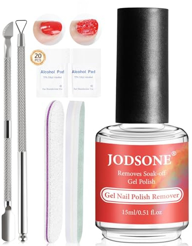 JODSONE 15ML Gel-Nagellackentferner & Alkoholtücher Kein Einweichen oder Einwickeln erforderlich Nagellackentferner-Set Geeignet für Anfänger Familienmaniküre