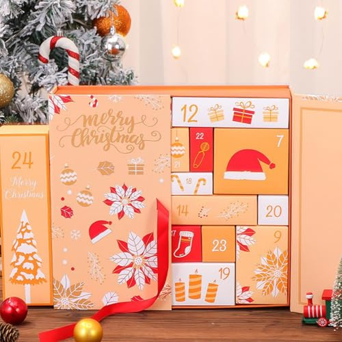 Crea Il Tuo Calendario De-ll'avvento - Calendario De-ll'avvento Vuoto Da Riempire, Calendarios De-ll'avventos Natalizio Fai Da Te Con Scatole Vuote, 24 Scatole Colorate Da Allestire E Riempire
