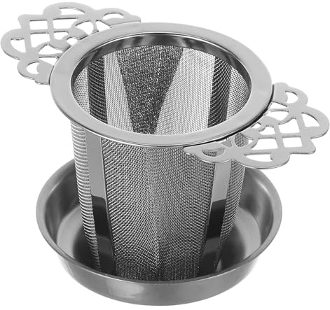 BESPORTBLE Passoire à Thé Inox 304 Double Poignée Grosse Hauteur Infuseur à Thé en Vrac Plateau Filtration Fine pour Usage Domestique 1 Set