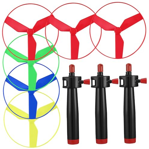 Ngbbby 3 Set Flying Disc Launcher Spielzeug, Flying Disc mit Startern, interaktives Außenspielzeug für Kinder, Erwachsene, Familie, Spielzeug