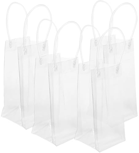 MOTHNUR 4 Stück Transparente Wasserdichte Pvc weinflaschen geschenktüten Multifunktionale Tragetaschen für Outdoor Praktische Geschenkverpackung Handlich Wiederverwendbar Stilvolle