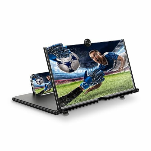 XIMAND for 18 Mobile Phone Screen Magnifier 3D HD Projector Screen for Movies, Videos, Foldable Stand with Screen Amplifier, Supports All Smartphones,18 inches