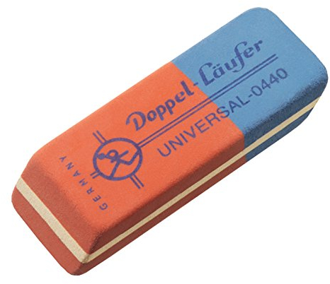 Läufer 00440 Doppel-Universal 0440 Radierer, Radiergummi aus Kautschuk, der rot-blaue Klassiker, radiert Bleistifte und Buntstifte