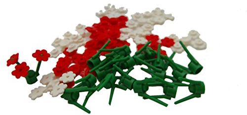 LEGO City - Flores (20 Unidades), Color Blanco y Rojo
