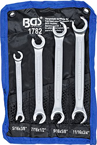 Juego de llaves de estrella dobles abiertas | medidas en pulgadas | 4 piezas