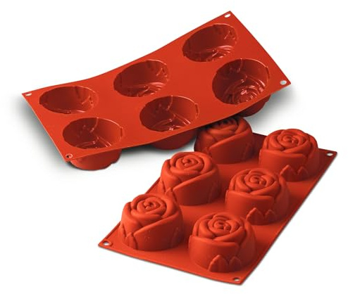 silikomart SF077 Rose Molde de Silicona Ø76 40 mm, Rosa