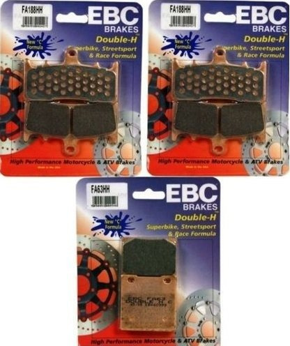 EBC HH Front + Rear Brake Pads (3 Sets) 1999-2007 Suzuki GSXR1300 Hayabusa / FA188HH + FA63HH