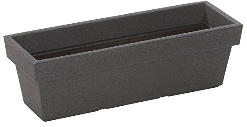 Dehner Blumenkasten Mailand, ca. 60 x 20 x 19.5 cm, Kunststoff, anthrazit, Grau