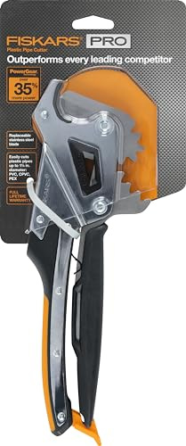 FISKARS Pro PowerGear PVC-Rohrschneider, schneidet bis zu 3,8 cm, austauschbare Edelstahlklingen, bequemer Griff