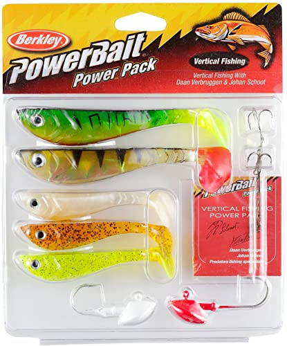 Berkley PowerBait Pro Pack Vertical Fishing; Predator betessats för sportfiskare som jiggar vertikalt; inkluderar mjuka beten, stingers och jigghuvuden för stor fisk, varierad, assorterad
