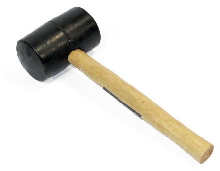 DURATOOL D00091 1kg (32oz) Rubber Mallet, Black, Beige