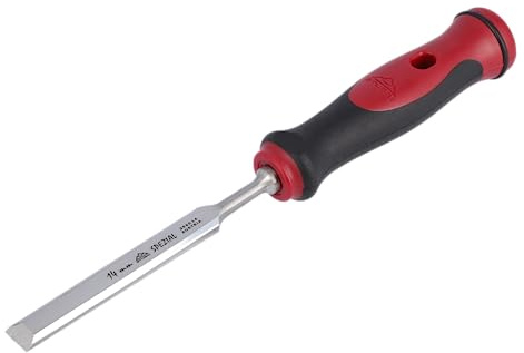 Stemmeisen mit rot-schwarzem 2K-Griff, 14mm, Stubai Profi Stechbeitel zur präzisen Holzbearbeitung, Stecheisen für Schreiner Tischler