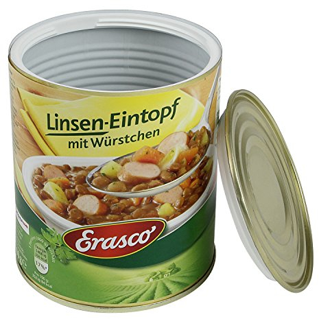 Dosentresor Dosensafe Geldversteck Erasco Linsen-Eintopf, 12 x 10 cm