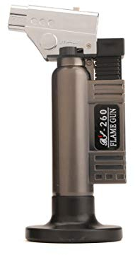 Gmjay Flamme Ajustable Portative de Briquet Au Butane de Cuisine Portative de Chalumeau avec Approprié Au BBQ/Cuisson/Bijoux/Métal,Dark-Gray
