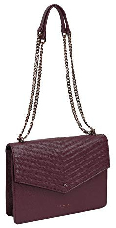 Ted Baker Kalila Leather envelope cross body shoulder bag in Deep Purple