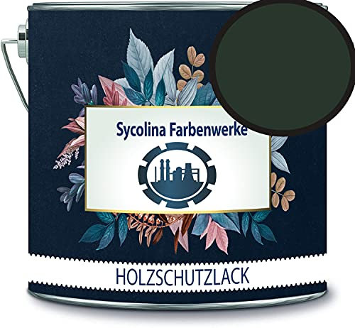 Holzschutzlack Holzlack Holzlasur wetterbeständiger Langzeitschutz Wetterschutzfarbe Holzschutzfarbe RAL 6009 Tannengrün // Sycolina Farbenwerke