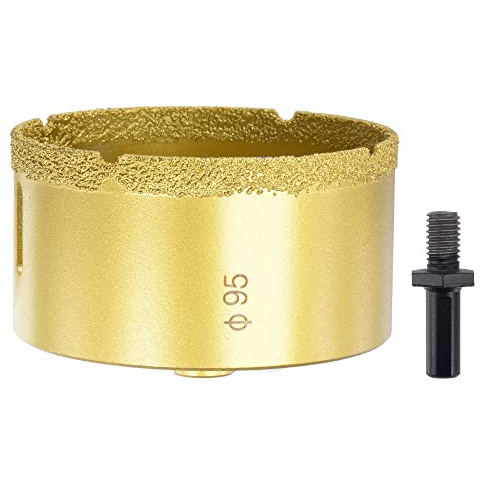 sourcing map Brazed Diamond Core Drill Bits 95mm Hole Saws with M10 Arbor Adapter for Porcelain Tile Marble Concrete Stone Brick