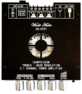WANGCL 2 x 160 W + 220 W 2.1-Kanal TDA7498E ZK-HT21 Bluetooth-Digital-Leistungsverstärkermodul Hoch- und Tiefton-Subwoofer
